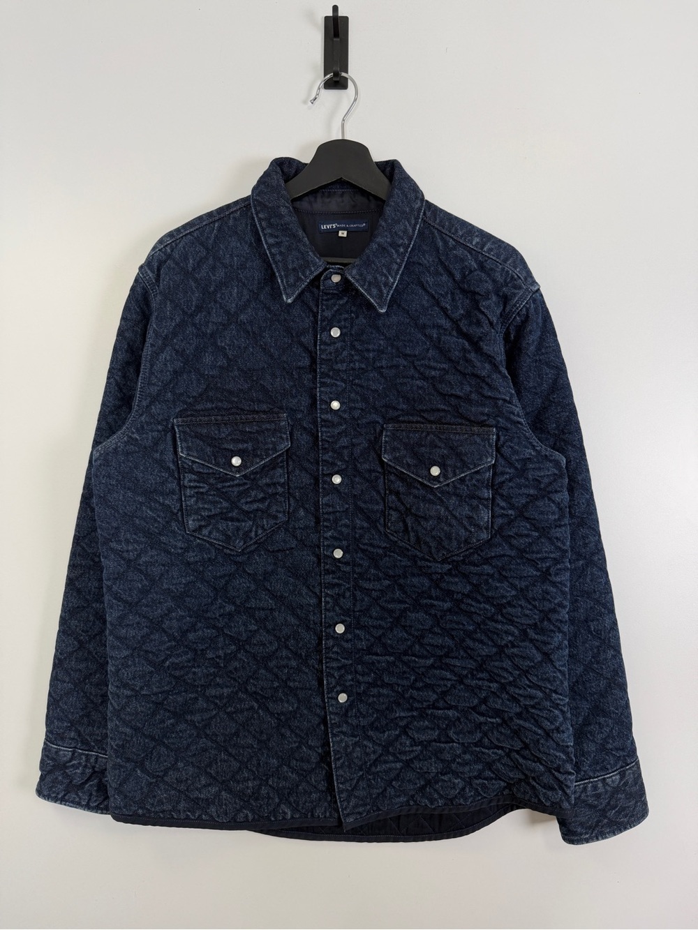 Levi’s Made & Crafted Quilted Denim Western Shirt Jacket Dark Rinse Mens Medium